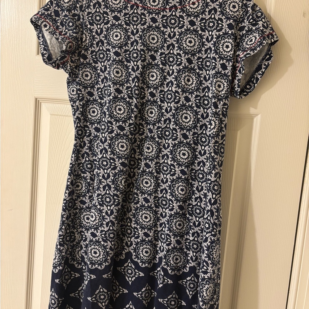 Hatley Black and White A-line Dress with Cuffed Sleeves Large